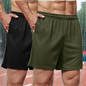 Ropa Deportiva para Hombre, Pantalones Cortos con Estampado de Leopardo, Transpirables, de Secado Rápido, con Cierre de Cordón, Logotipo Personalizado, Dobladillo Dividido, 5 Pulgadas de Entrepierna, para Gimnasio - Product Image 2