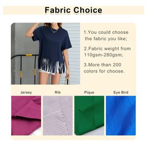 T-shirt da donna 2026 ultima collezione con <span class=keywords><strong>frange</strong></span>, 100% cotone, alta qualità, vestibilità ampia, personalizzabile con stampa logo - Product Image 4