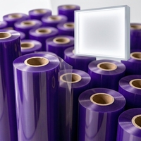 Film PET violet translucide, feuille de polyester colorée, résistant aux UV, rouleau décoratif pour écran rétroéclairé