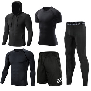 Ropa deportiva de compresión ajustada para hombre, ropa deportiva para gimnasio, entrenamiento personalizado, correr, conjuntos de absorción de sudor de secado rápido para hombre - Product Image 3