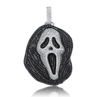 Pendentif Grimace en laiton plaqué or de haute qualité avec zircone cubique, breloque Hip Hop effrayante pour colliers tendance