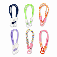 Nouvelle sangle de poignet en nylon avec boucle métallique colorée, anti-perte, tressée, breloque de téléphone, porte-clés unisexe, cordon coloré pour téléphone portable