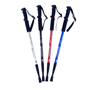 <span class=keywords><strong>Bastones</strong></span> de senderismo Alpenstock personalizados de fábrica, <span class=keywords><strong>bastones</strong></span> de senderismo nórdicos de aleación de aluminio 6061 con mango de goma listos para enviar - Product Image 1