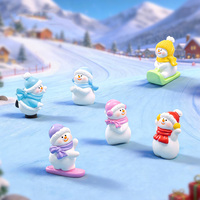 Figurines de bonhomme de neige miniatures en résine pour Noël, décorations de bonhomme de neige pour bricolage de Noël, artisanat, jardin féerique, décoration de maison de poupée