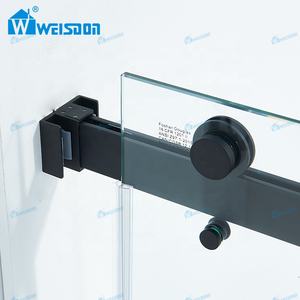 Porte de douche coulissante double sans cadre en acier inoxydable Weisdon avec verre trempé - Product Image 3