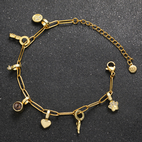 Bracelets à pampilles personnalisés avec projection photo « Je t'aime » – Cadeaux d'anniversaire tendance plaqués or/argent avec zircon