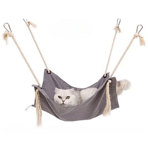 Hamac suspendu pour chat en coton et lin <span class=keywords><strong>de</strong></span> qualité supérieure, respirant, doux et confortable, pour chats et chatons - Product Image 3