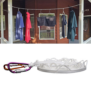 Tendedero portátil con mosquetones de 32 pies para secar ropa al aire libre, ideal para viajes y uso doméstico. - Product Image 2