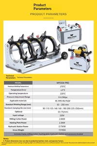 Máquina de soldadura a tope por fusión en caliente WP250APro, máquina de soldadura a tope hidráulica semiautomática para PPH - Product Image 6