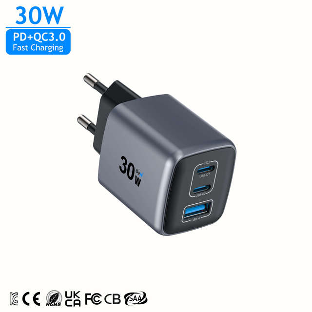 KYT KR EU AU PPS 20W 25W 30W 35W GaN PD Type USB C Fast Charging Plug Travel Adapter Phone Charger for iPhone Samsung