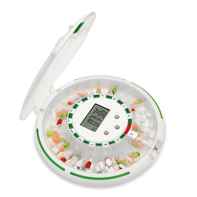 Secured Locking Key 28 Medic Compartment Timing Automated Medication Dispenser