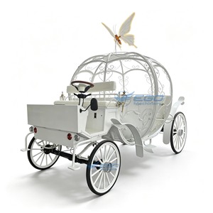 <b>White</b> Electric <b>Pumpkin</b> Carriage Butterfly Ornament New Design Exquisite Princess Carriage Durable Elegant Scenic Area 6-Person - Product Image 1
