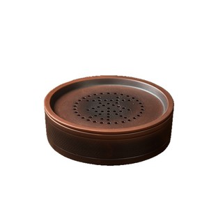 Paarse aardewerk theepot van hoge kwaliteit, theehuisdier, grote theeschotel, asbak, gouden geld-schildpad, draaiende gouden cicade, theereceptenpot - Product Image 5