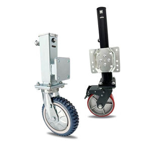 Roues de levage rétractables en caoutchouc PU sur mesure, <span class=keywords><strong>charge</strong></span> <span class=keywords><strong>lourde</strong></span> de 1 tonne, 4 pouces, roulettes rouges et bleues - Product Image 1