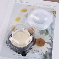 Vente en gros Boîte d'emballage PET jetable transparente pour dessert muffin collation Boîte de mochi à emporter en plastique avec couvercle