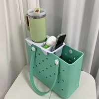 Organisateur de sac de plage en EVA personnalisé, imperméable, léger, durable, écologique, portable, avec plateau supérieur amovible et porte-gobelet