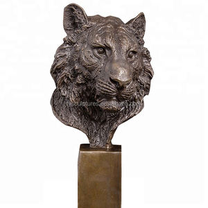 야외 공원 청동 호랑이 조각 바위 장식 큰 포효 호랑이 청동 동상 - Product Image 6