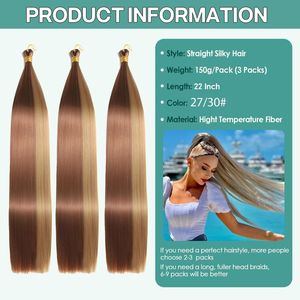 Offre Spéciale – Cheveux Synthétiques Lisses et Soyeux en Vrac 150g – Extensions de Cheveux Lisses et Soyeux pour Crochet, Type Queue de Cheval - Product Image 4