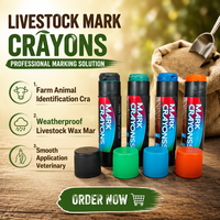Crayon de marquage professionnel non toxique pour bétail, peinture animale résistante aux intempéries pour l'identification des bovins, des porcs et des moutons