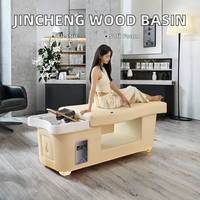 Table de massage électrique moderne en bois JINCHENG pour salon de beauté et salon de coiffure - Mobilier commercial avec système de circulation d'eau