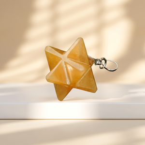 Pendentifs de radiesthésie en Aventurine Jaune Foncé Markaba, faits à la main, objets de collection, artisanat en pierre semi-précieuse, Feng Shui, Chakra, Guérison Amoureuse - Product Image 5