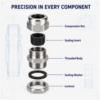 Fabricant de Presse-étoupe Simple à Compression en Acier Inoxydable 304 de Haute Qualité, Étanche IP68 et Anti-Poussière