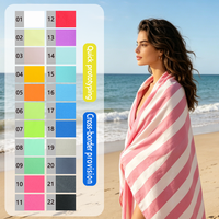 Quick Dry Beach Towel 100% Recycled Microfiber Striped Large Sand Free Towel