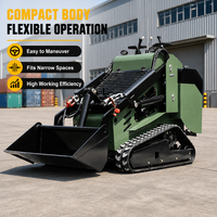 Pengiriman Gratis Mini Crawler Skid Steer Loader Multifungsi Skid Steer Loader Pertanian Kebun Diesel Compact Skid Loader