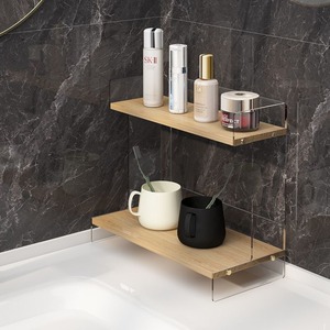 Table de toilette personnalisée, étagère de rangement multi-niveaux, boîte de rangement pour cosmétiques, lavabo, salle de bain, bureau, étagère de rangement - Product Image 2