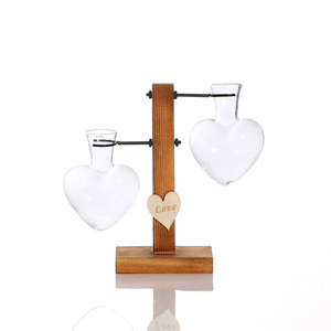 Hot Sale Hydroponic Vase Heart Shaped Glass Planter Desktop Bulb for Home Garden Office Wedding <b>Decoration</b> - Product Image 1