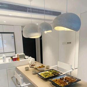 40Cm Dome Bóng Nhật Bản Ánh Sáng Lịch Thi Đấu Trắng Bê Tông Phong Cách Của Chim Tổ Hình Dạng Ánh Sáng Mặt Dây Chuyền E26 E27 Wabi Sabi Ánh Sáng Mặt Dây Chuyền - Product Image 2