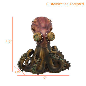 Statua Gigante di Polpo Kraken Steampunk, Figurina di Cefalopode Militare delle Profondità Marine, Altezza 5,5 Pollici - Product Image 6