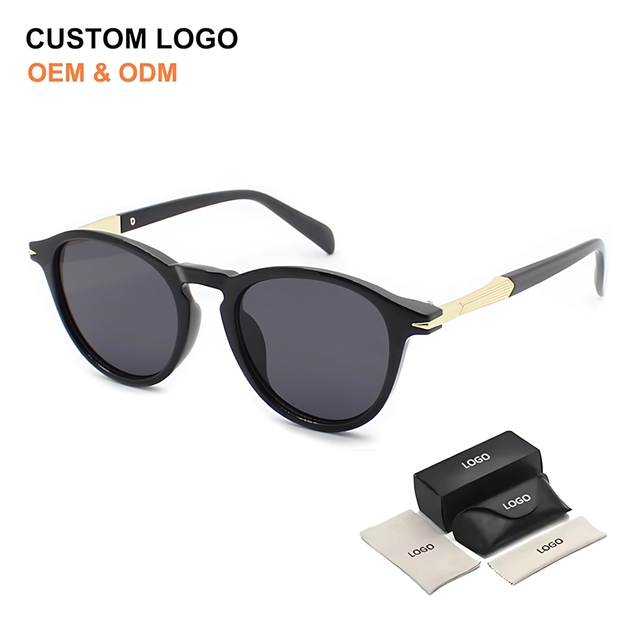 Wholesale Classic Vintage Round Frames High Quality Sunglasses Women Custom Luxury Designer Polarized Men Sunglasses