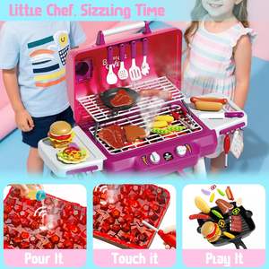Juego de Cocina Interactivo EPT con Comida de Juguete, Mini Cocina Real para Niños con Luz, Música y Spray, Parrilla de Barbacoa, Juguetes de Cocina - Product Image 5