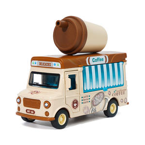 뜨거운 판매 판촉 선물 합금 자동차 모델 햄버거 자기 유도 참신 장난감 자동차 자극 빛 커피 트럭 - Product Image 2