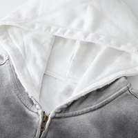 Sweat à capuche épais unisexe à double fermeture éclair, coupe ample en coton, imprimé sérigraphié, style streetwear hip-hop décontracté, automne