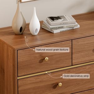 <strong>Drawers</strong> Dresser for Bedroom, <strong>Tall</strong> Rustic Modern Chest <strong>of</strong> <strong>Drawers</strong> with Natural Texture, Storage Dressers Organizer for Bedroom - Product Image 4