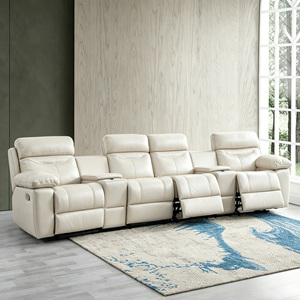 Canapé en cuir inclinable électrique de luxe pour home <span class=keywords><strong>cinéma</strong></span> avec porte-gobelets et console – Mobilier contemporain pour salon d'appartement et <span class=keywords><strong>cinéma</strong></span> - Product Image 5