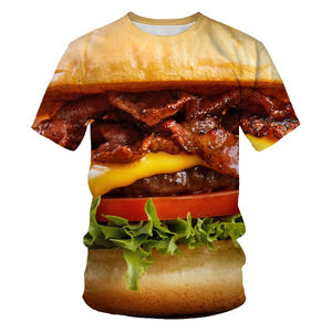Nuova Maglietta Estiva da Uomo Casual con Stampa 3D a Tema Fast Food: Hamburger, Patatine e Pollo - Product Image 2