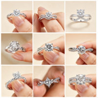 Bague de fiançailles et de mariage minimaliste en or massif 14k 18k avec trois pierres de diamant de laboratoire certifié IGI, clarté VS1