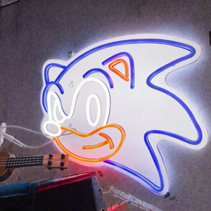 Luci al Neon a Forma di <span class=keywords><strong>Riccio</strong></span> Blu di Tendenza 2026, Estetiche, con Personaggio Anime, Luce Bianca Calda Dimmerabile per Decorazione Parete Sala Giochi - Product Image 3
