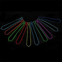 Cravates LED en polyester EL en gros, accessoires d'ambiance disco, cravates lumineuses clignotantes, fournitures de fête