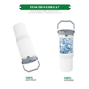 Gobelet isotherme anti-fuite 20 oz, vente en gros, gobelet isotherme 30 oz avec paille rabattable, tasse de voyage à café 30 oz en acier inoxydable avec poignée supérieure - Product Image 3