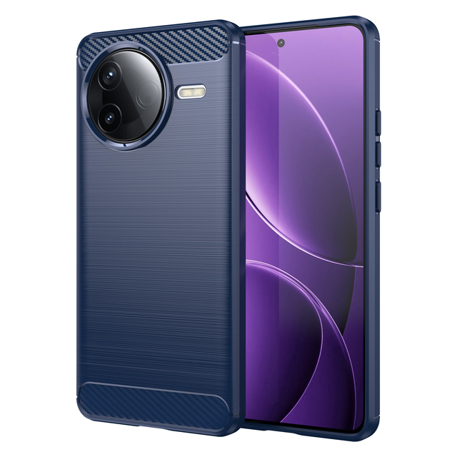 Carbon Fiber Pattern Stylish Brushed Matte TPU Silicone Rugged Bumper Back Phone Case Cover for Xiaomi Poco F7 Pro