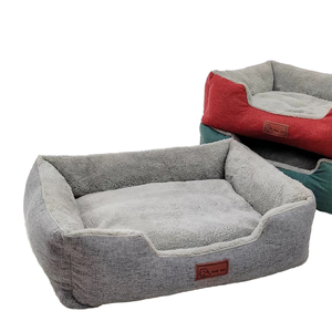 Cama para Perro Personalizada al por Mayor, Impermeable, de Forma Cuadrada, Cómoda, de Pana, Transpirable, Desmontable y Lavable - Product Image 1