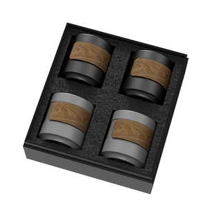 Tangdhpo — ensemble de 4 tasses à café Style japonais, <span class=keywords><strong>tasse</strong></span> à thé et à café Portable <span class=keywords><strong>en</strong></span> céramique noire mate, avec manches <span class=keywords><strong>en</strong></span> <span class=keywords><strong>bois</strong></span>, <span class=keywords><strong>en</strong></span> porcelaine - Product Image 5