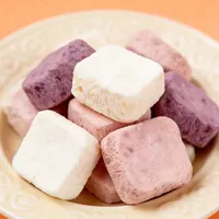Kleurrijke gevriesdroogde yoghurtblokjes - natuurlijke fruit- en yoghurtsnacks voor kinderen |   Private Label OEM/ODM |   Bulkverpakkingen voor fabrieken