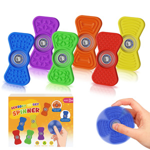Silicone Sensory <b>Fidget</b> Spinner 6 Colors Textured Rotation Stress Reliever For Kids Ages 3+ - Product Image 1