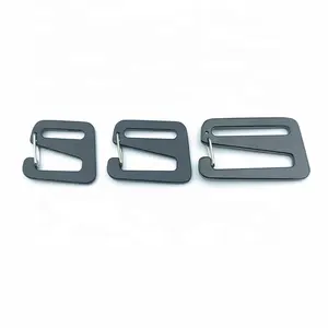 Black Metal Aluminium g hook buckle with spring wire gate for bag strap hook 20mm 25mm 38mm
