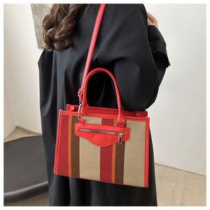 K1346 Wholesale MU New Hot Sale <b>Women's</b> Tote <b>Bags</b> Crochet Zebra-stripe Design Light Weight Fashion Korean Hobo <b>Bags</b> - Product Image 6